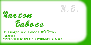 marton babocs business card